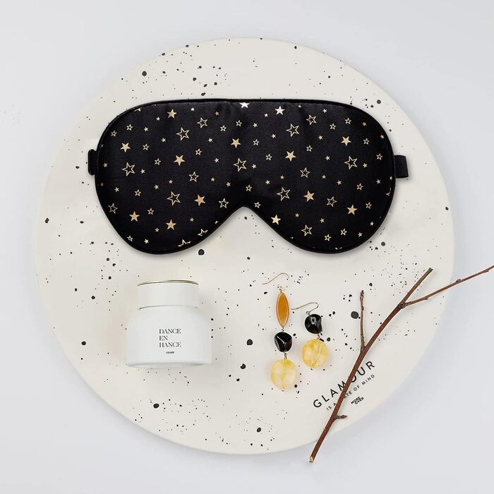 Шовкова маска для сну Townssilk, 100% шовк, регульовані стрічки, комфортна, м'яка, Goldenstar, 1 шт.