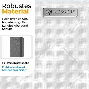 Валіза KESSER® 120L з ABS-пластику з кодовим замком, вагами та органайзером | Чемодан на колесах для подорожей та бізнесу (75cm, білий)
