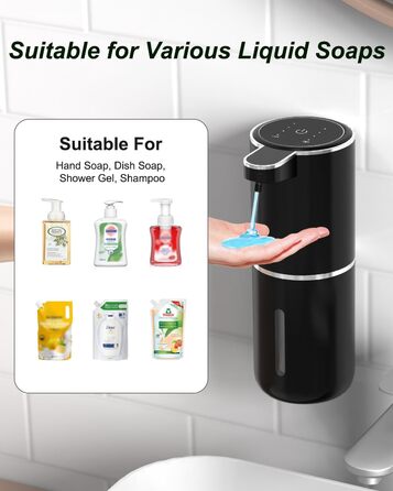 Автоматичний диспенсер для мила Dalugo USB-C, електричний сенсорний дозатор мила, 4 рівня, для кухні та ванної кімнати, білий