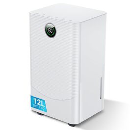 Електричний осушувач повітря 20л/день з датчиком вологості та LED дисплеєм, таймером, 3 режими, для спальні, офісу, підвалу, безперервна подача, білий