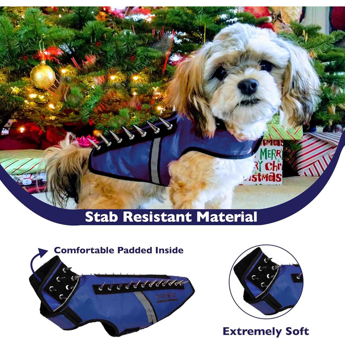 Жилет CoyoteVest SpikeVest для собак, захисний жилет з шипами для маленьких собак, розмір Medium, колір Royal Blue (Королівський синій)