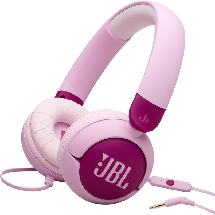 Навушники JBL Junior 320 для дітей з мікрофоном, кабель, безпечний звук, блакитний (фіолетовий)