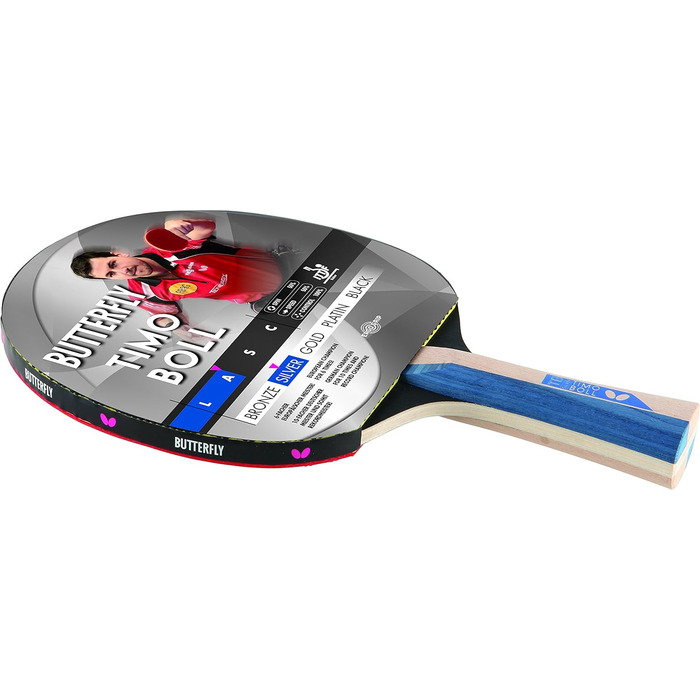 Набір для настільного тенісу Butterfly Timo Boll Silver | Ракетка для настільного тенісу для амбітних гравців | ITTF сертифікований | Анатомічна форма ручки