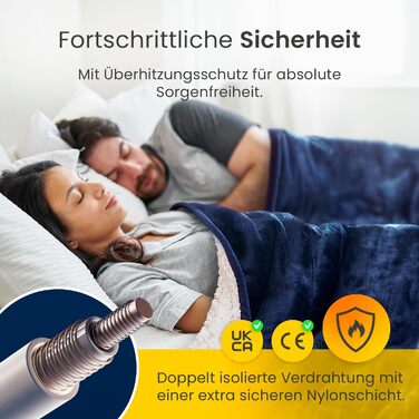 Електрична ковдра Cosi Home 180x130 см з регулюванням температури, захистом від перегріву та функцією автовимкнення. Зручна та тепла, з Sherpa та Fleece покриттям. 10 рівнів нагріву, цифрова пульт керування, сірий колір. Також доступна модель 150x200 см з