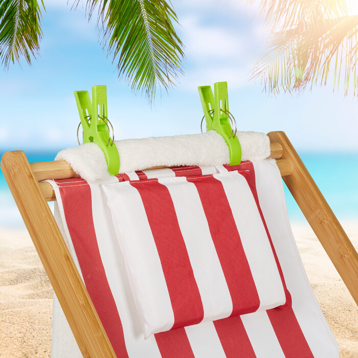 Набір з 16 прищіпок для пляжних рушників Relaxdays блакитного та зеленого кольорів