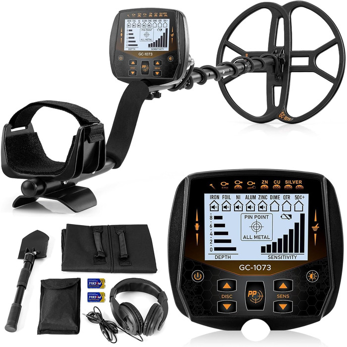 Металошукач професійний 13''/33см з водонепроникною котушкою, високою чутливістю та Pinpointer, для дорослих, з LCD-дисплеєм