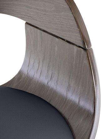 Kingston Adjustable Bar Stool with Faux Leather Seat - Black/Gray