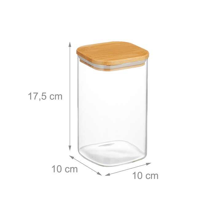Relaxdays Set of 3 Storage Jars with Lids, 1200 ml