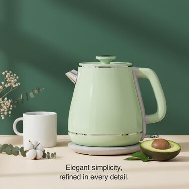 Електричний чайник MULIN Retro, 1.8 л, 2200 Вт, з поворотним підставою 360°, швидке кип'ятіння, автоматичне вимкнення, зелений