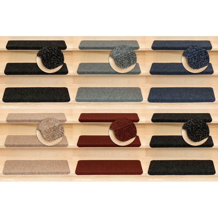 Ступінчасті килимки Kettelservice-Metzker Ramon: набір, 12 шт, 65x24x3,5 см, антрацит