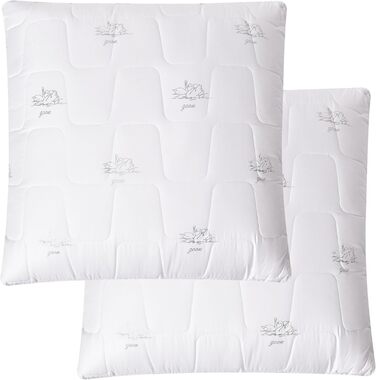 Подушка sei Design 80x80 см, 2 шт., мікрофібра, дихаюча, м'яка, регульована жорсткість, стьобана, прана, для сну