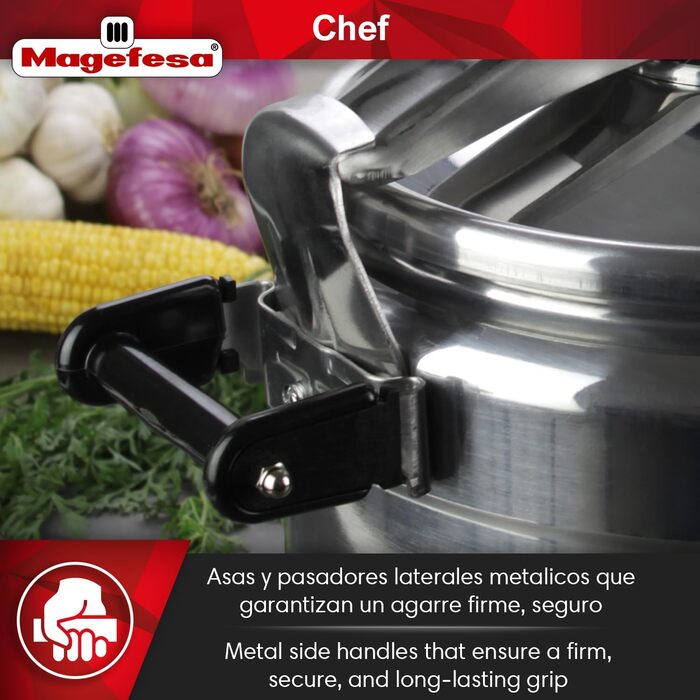 Скороварка MAGEFESA Chef 15 л, алюміній/нержавійка, 33 см, срібляста