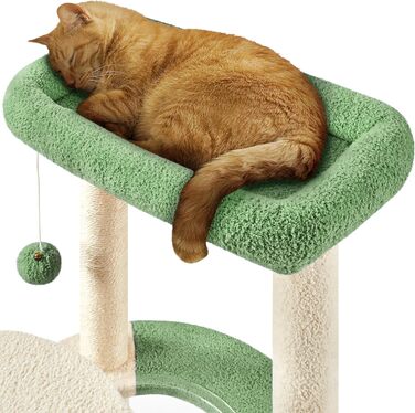Yaheetech Cat Tree, Ocean Design Cat Tree, Cat Scratching Post, with Platform Space Capsule Sisal Posts, Stable Cat Climbing Tree, (Green/Beige)