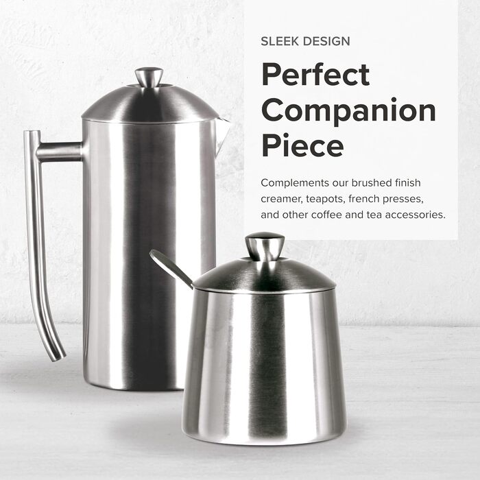 Frieling USA 18/10 Brushed Stainless Steel Sugar Bowl with Spoon