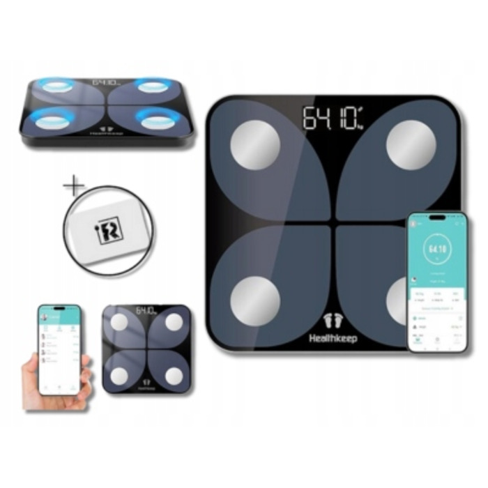 Розумні Bluetooth-ваги для аналізу складу тіла, 26 см x 26 см