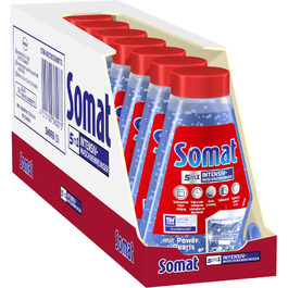 Очищувач для посудомийних машин SOMAT 5in1 Intensiv, рідкий засіб для глибокого очищення та видалення накипу, 250 мл (набір 8 шт)