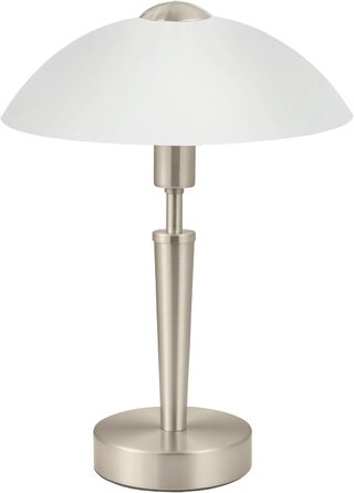 Настільна лампа EGLO Solo 1 з регулюванням яскравості, сталь, скло сатинове біле, патрон E14