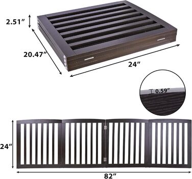Зручна дерев'яна перегородка для собак, розкладний захисний забір, 4 панелі, для дому та вулиці