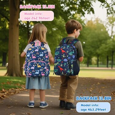 Дитячий рюкзак Chase Chic для дівчаток та хлопчиків 9.5л, рожевий (Динозавр) - для дошкільного віку, школи, подорожей