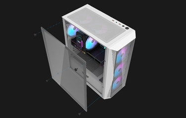 Корпус для ПК darkFlash DK352 Plus, білий, Tower, 4 aRGB вентилятори
