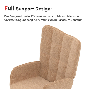 HOMCOM Rocking Chair, Glider Chair, Accent Chair, Recliner Chair with Faux Sheepskin, for Bedroom, Up to 120 kg, Brown | Aosom