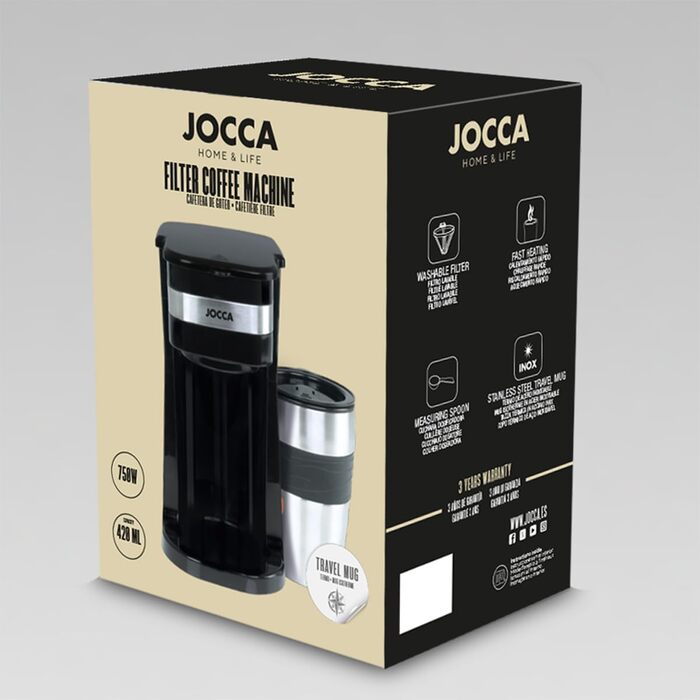 Еспресо-машина Jocca Retro - 15 Bar, 1.7 л, 1400 Вт, білий колір