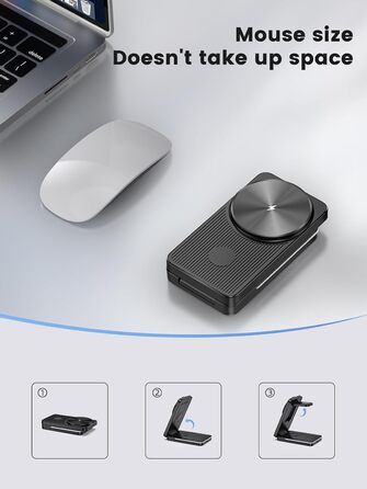 Магнітна зарядна станція 3-в-1 для Samsung Galaxy S26 Ultra, S25, Z Fold 7, Z Flip 7, Galaxy Watch Ultra 8/7/6 та Buds Pro 3 - бездротова, складна, чорна