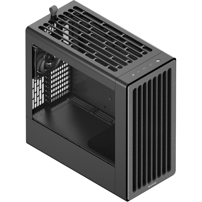 Корпус ПК HAVN BF 360 Flow: Midi-Tower з 3 вентиляторами, посилене охолодження, скло Tempered Glass, чорний