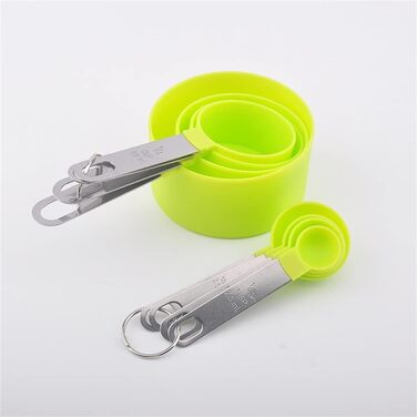 FBHappiness 8-Piece Measuring Cups and Spoons Set, Kitchen Measuring Spoons, Measuring Tools for Cooking and Baking, Durable PP (Color: E, Size: as shown)