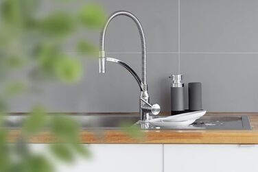 WENKO Easy Squeez-e Dish Station Grey, Soap Dispenser and Dish Soap Dispenser, 0.25 l