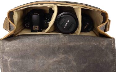 Сумка-переноска для камери Neuleben з відділенням для камери, vintage, маленька, на плечі, з вощеного канвасу, зелена (для жінок/чоловіків)