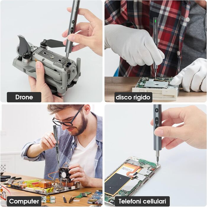 Набір прецизійних викруток SOONAN 62 в 1 з LED-підсвічуванням та міні-дриллю для ремонту електроніки, годинників, дронів, PC, MacBoo