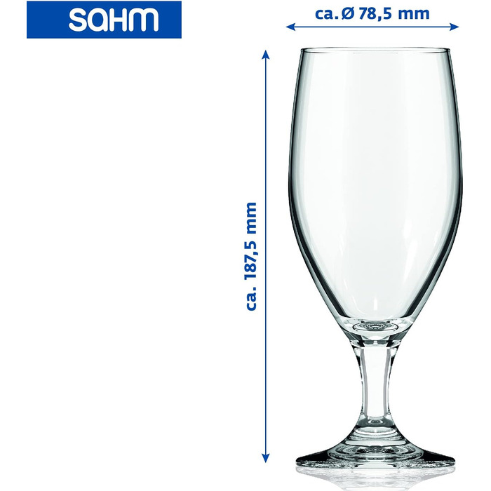 Набір склянок для пива Sahm Vienna Pokal 0,3 л (6 шт) - Pilsner/Craft Beer - для мийки в посудомийній машині