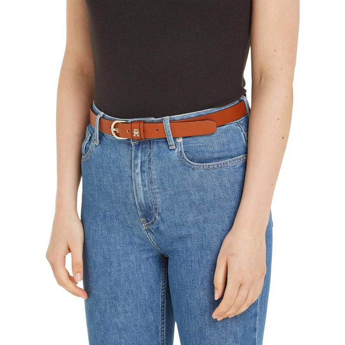 Ремінь жіночий Tommy Hilfiger Essential Effortless 2.5 шкіряний коричневий (Tan) 70