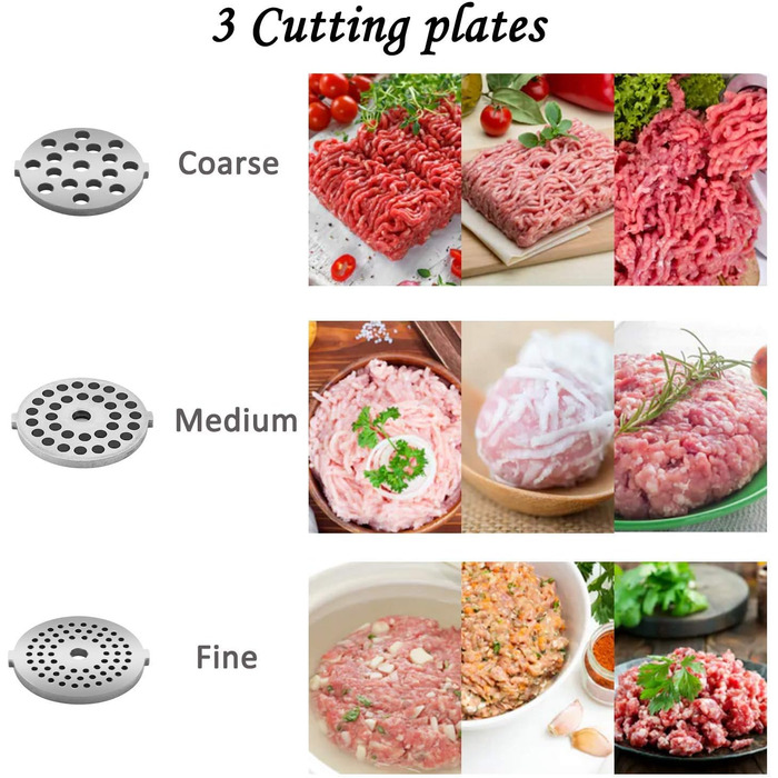 Meykey Electric Meat Grinder - 2000W 3-in-1 Meat & Sausage Maker with Stainless Steel & Reverse Function