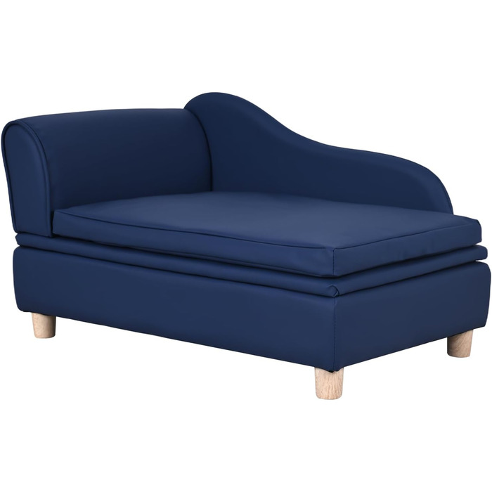 Софа для собак та котів Yoonnie room з PU-шкіри з місцем для зберігання, з дерев'яним каркасом, з подушками, для цуценят та котів (Перловий білий)