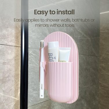 Silicone Shower Toothbrush Holder, Suction Cup, Shower Box Tool, Bathroom Tool, Suction Cup for Walls or Mirrors, Silicone is Waterproof and Removable for Reuse, Yellow