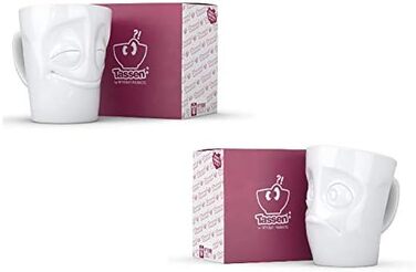 Fiftyeight products, Fiftyeight set with 2 handled cups, Pleasure and Dirty White, approx. 350 ml