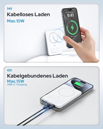Power Bank MagSafe TRKOY Slim 5000mAh для iPhone: швидка бездротова зарядка, USB-C, портативний акумулятор