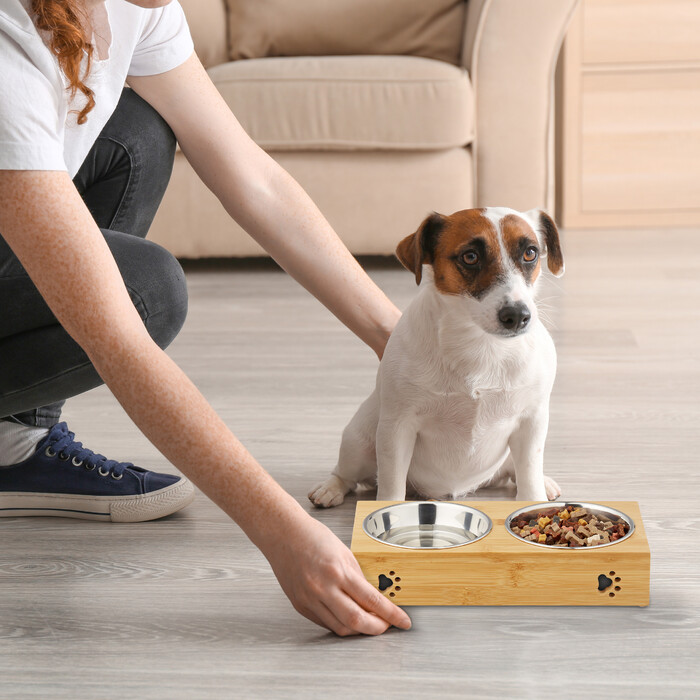 Relaxdays Double Food Bowl for Dogs