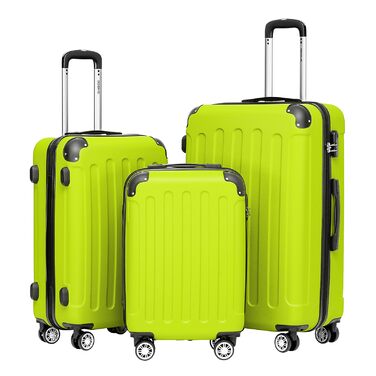 Чохол-валіза BEIBYE: набір валіз з кодовим замком та 4 колесами (Celery Set) 55/66/76 см