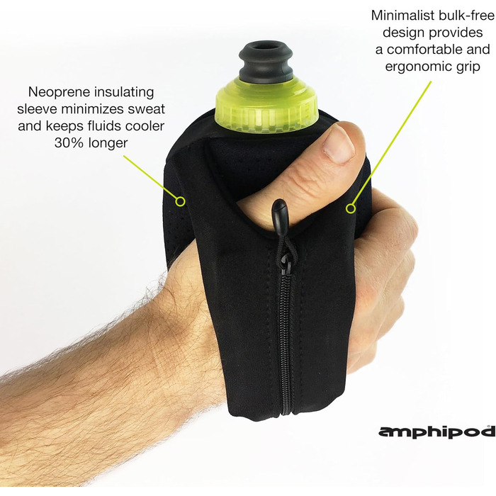 Hydraform Ergo-Lite Hand Bottle, BPA-free, minimalist, insulated, for ultrarunning and walking, Anthracite, 297 ml