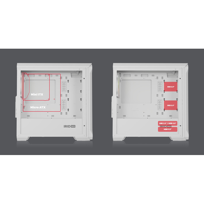 Корпус Genesis IRID 503 ARGB LITE Mini Tower, білий