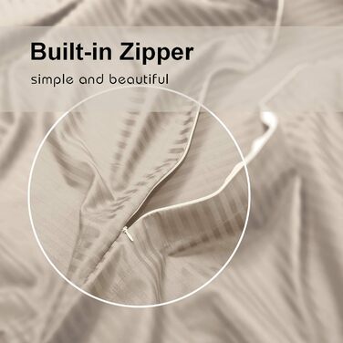 Набір постільної білизни Queen-Size Feather & Stitch: 3 предмети, 100% бавовна, щільність 500, бежевий колір