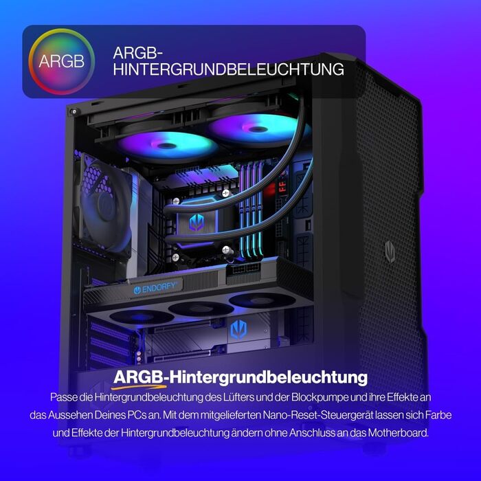 ENDORFY Navis F280 ARGB - Система водяного охолодження CPU, 280 мм, з RGB підсвічуванням