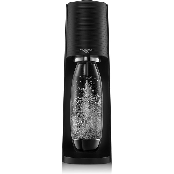 SodaStream Aqua Fizz Terra: комплект з 2 пляшок 1 л, балон CO2 Quick Connect (60 л), чорний матовий