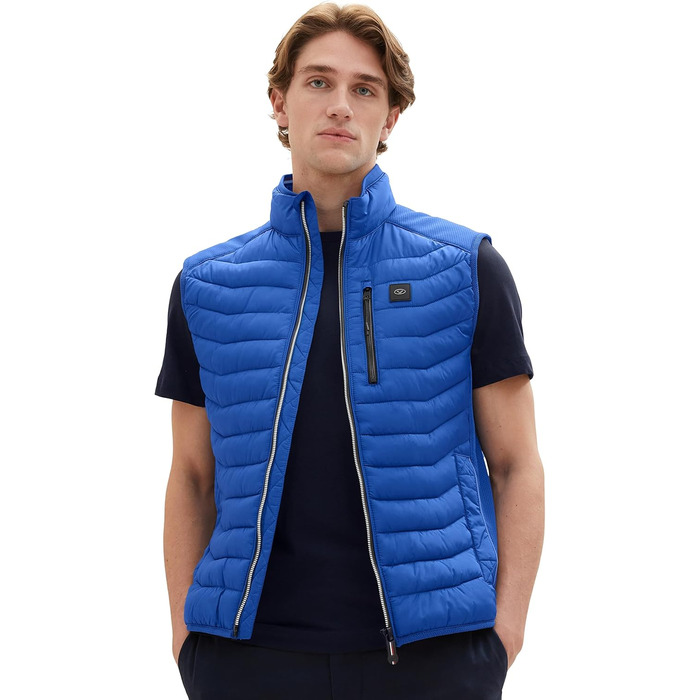 Жилет чоловічий TOM TAILOR Hybrid з коміром, розмір L, колір Hockey Blue