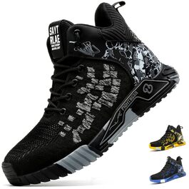 Черевики робочі чоловічі/жіночі, захисні, спортивні, з металевим носком, антиковзаючі, чорні, розміри 37-46 EU