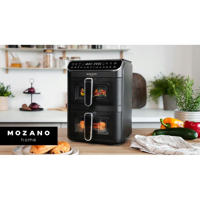 Вертикальна двокамерна аерофритюрниця 11л Air Fryer 2800W, 12 режимів