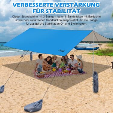 Намет WADEO для кемпінгу, водонепроникний, 4x3 м, з тентром та аксесуарами, ультралегкий, для відпочинку на природі - Хакі (3,6м x 3,6м, Синій)